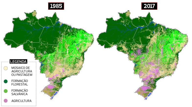 Projeto mapeia três décadas de mudanças na ocupação territorial do Brasil